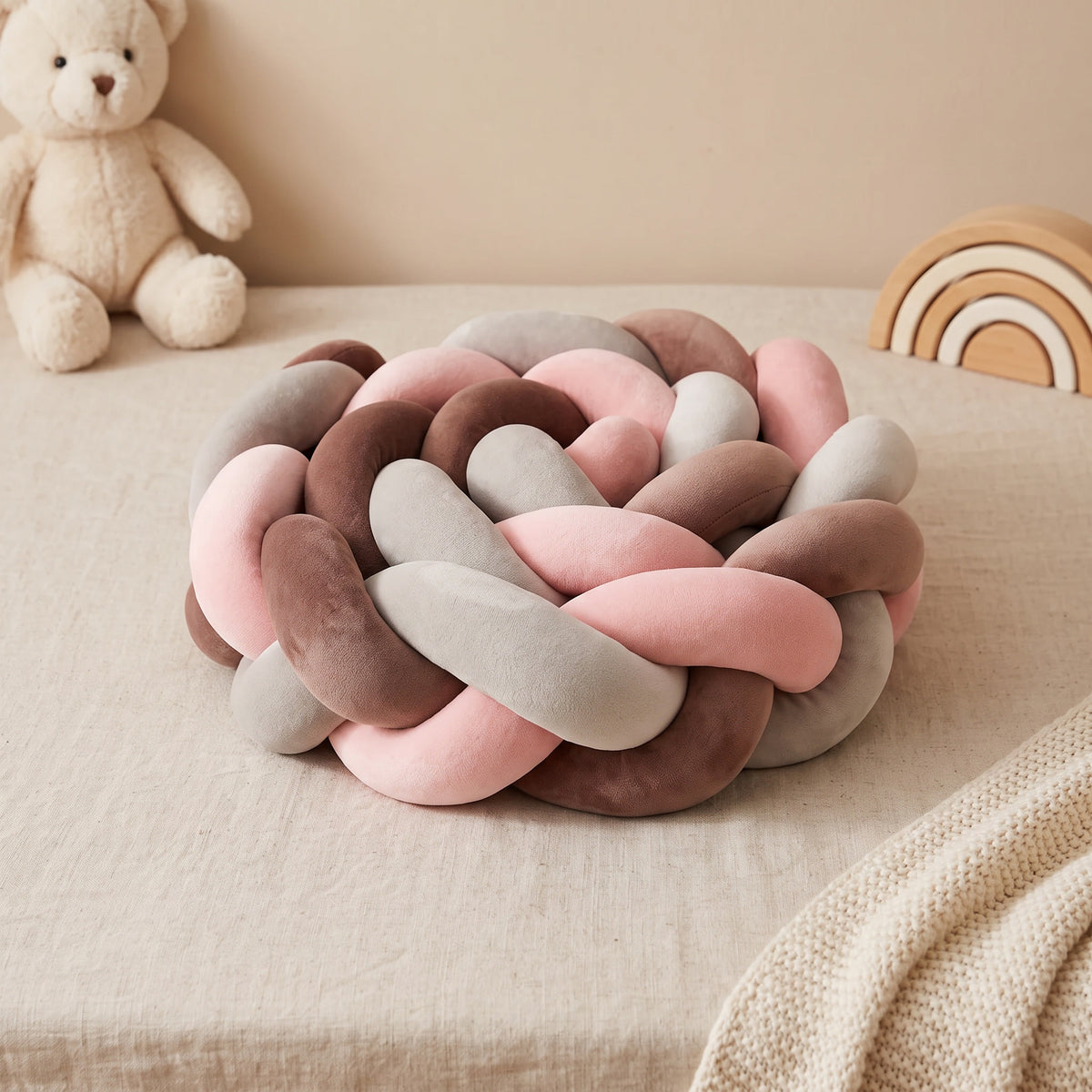 Tresse de lit - Rose Chocolat
