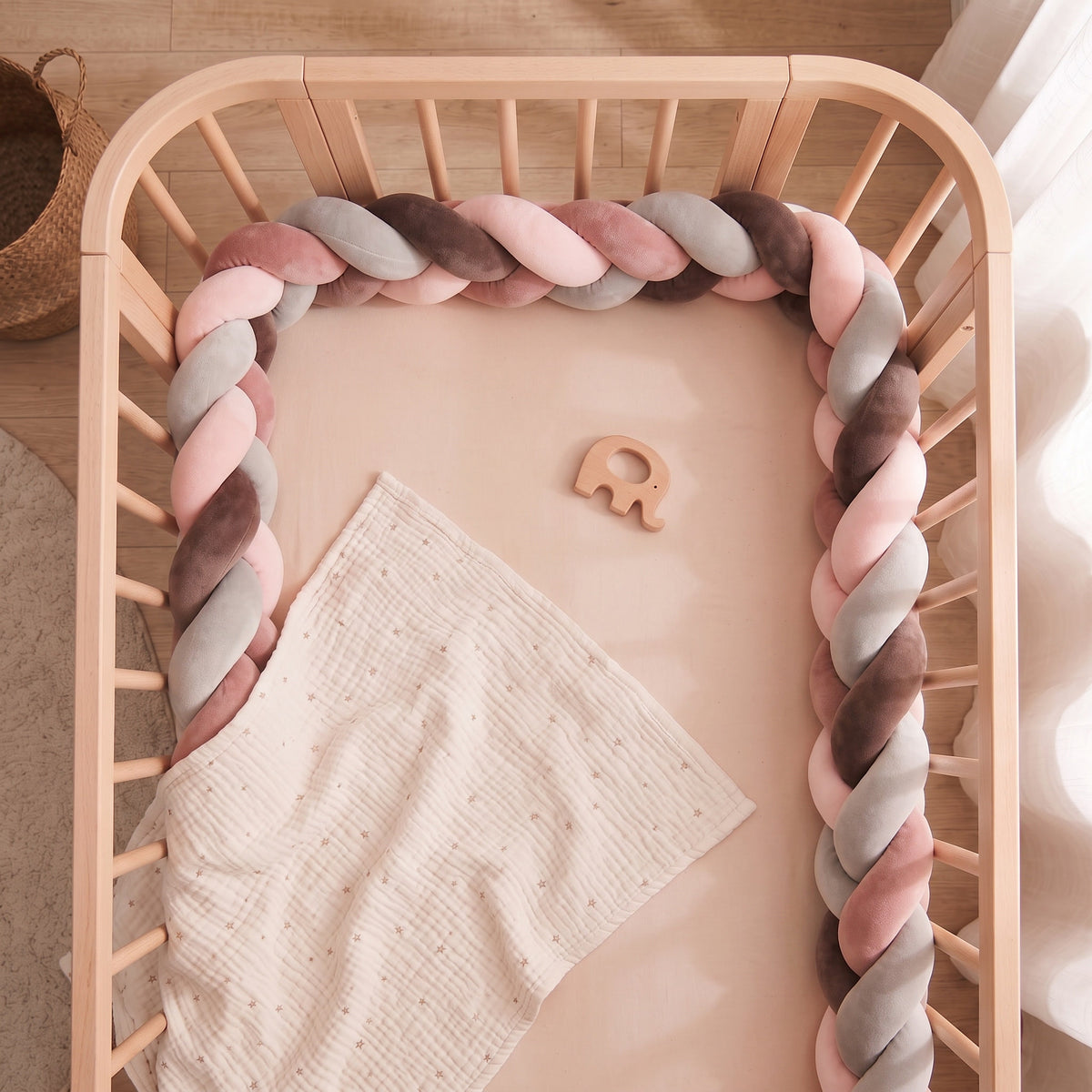 Tresse de lit - Rose Chocolat